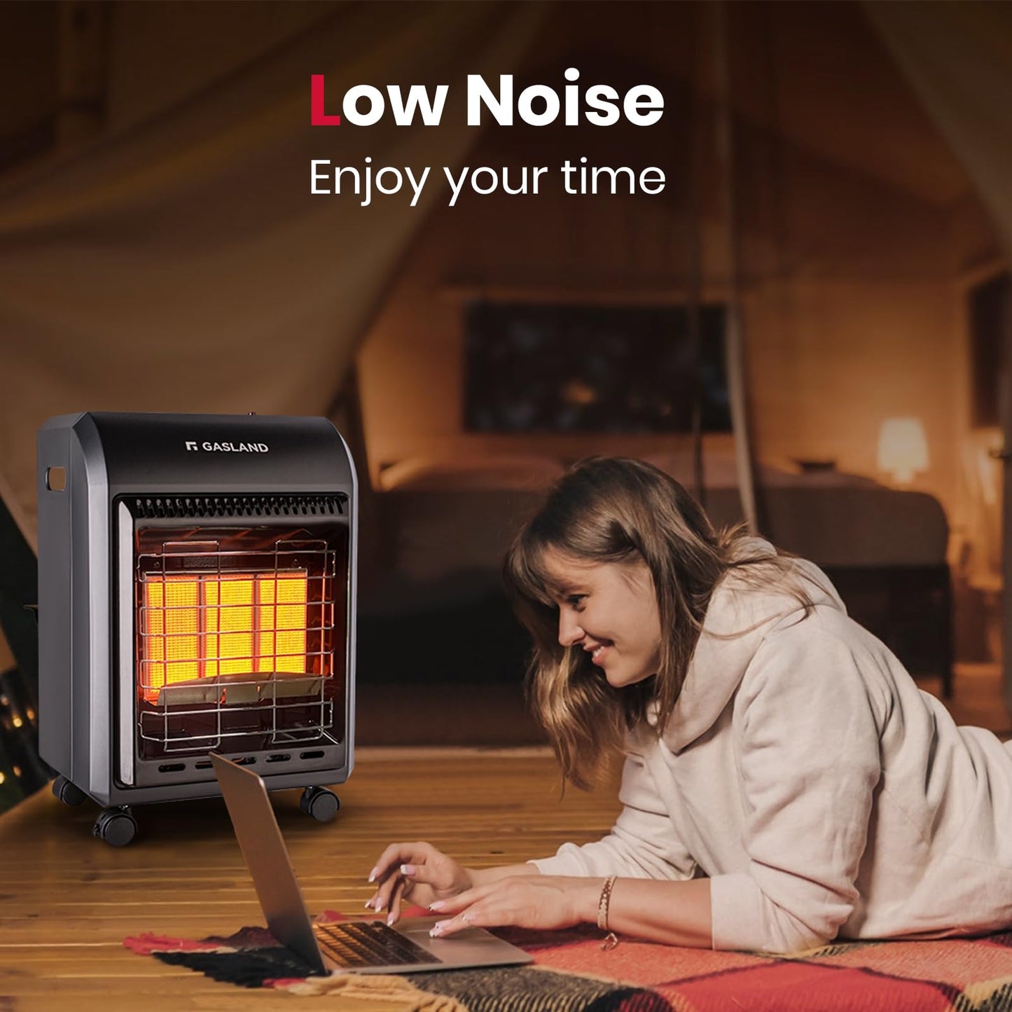 Gasland MHA18BN Propane Radiant heater, 18,000 BTU Warm Area up to 450 sq. ft, Portable LP Gas Heater for Garages, Workshops and Construction Sites, Ultra Quiet Propane Heater with LP Regulator Hose