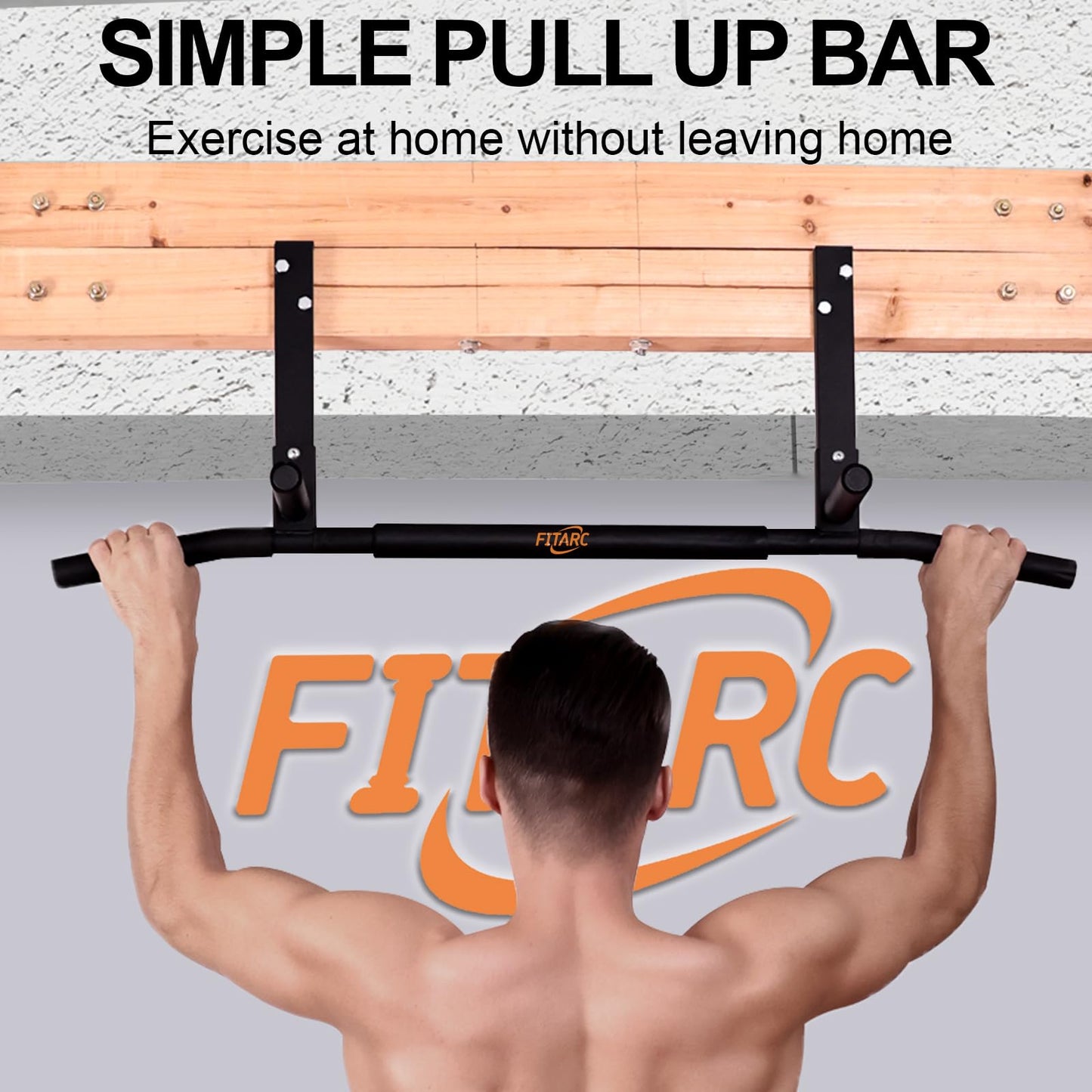Fitarc Joist Mount Pull Up Bar, Chin Up Bar Ceiling Mount, Heavy Duty, Workout for Home Gym, 42 in Wide -Patent Pending