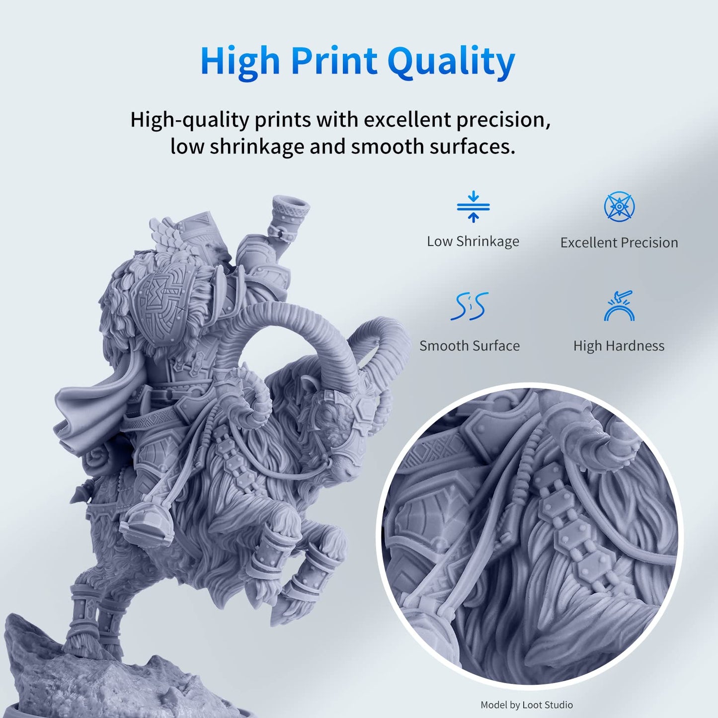 ANYCUBIC Standard 3D Printer Resin, LCD UV 405nm Rapid Photopolymer 3D Resin for 6K/8K/12K/14K LCD 3D Printers(1000g, Grey)