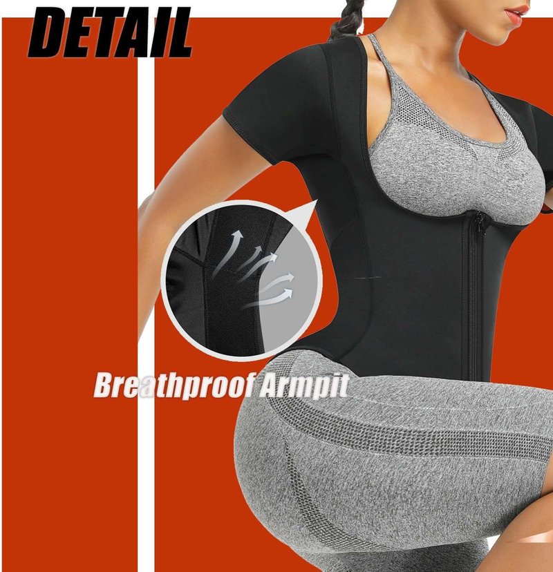 Sauna Suit Shirt for Women - Weight Loss Waist Trainer Sweat Vest | Fitness Fajas