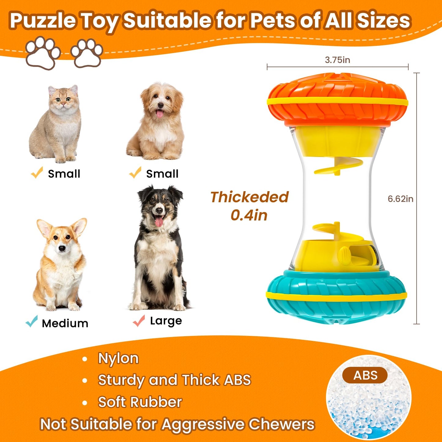 BoYoYo Interactive Dog Puzzle Toys for Boredom, Dogs Enrichment Toy to Keep Them Busy, Treat Dispensing Slow Feeder