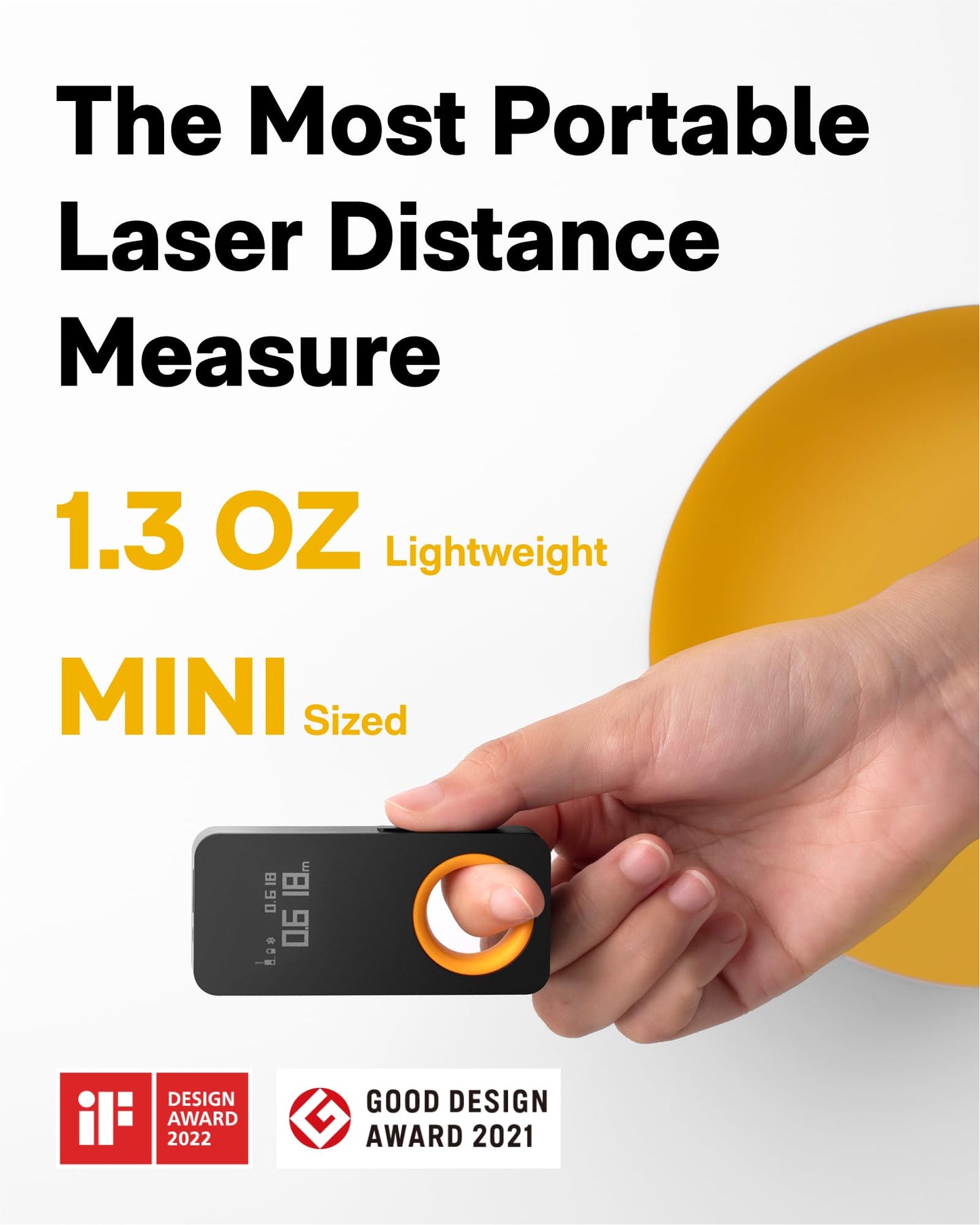 HOTO Laser Measuring Tool, Gifts for Men, Pocket-Size 98Ft Laser Tape Measure ±2mm Accuracy, USB-C Rechargeable, OLED Display, Ft/M/in Unit, Real-Time Data Sync, EDC Gadget Birthday Gifts for Men Dad