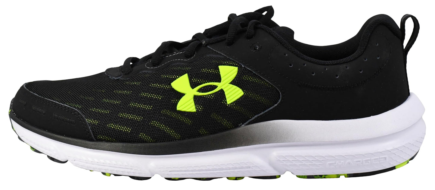 Under Armour Men's Charged Assert 10, (004) Black/Black/High Vis Yellow, 7, US