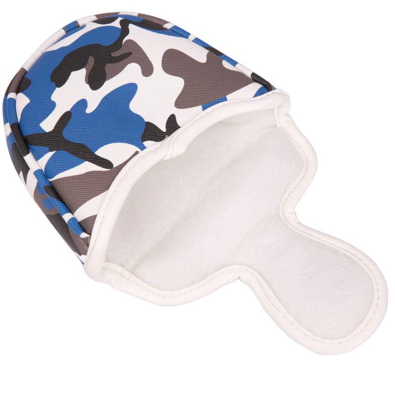 Golf Builder Blue Camouflage Golf Club Mallet Putter Head Cover Thick Leather Mallet Cover with Magnetic Closure