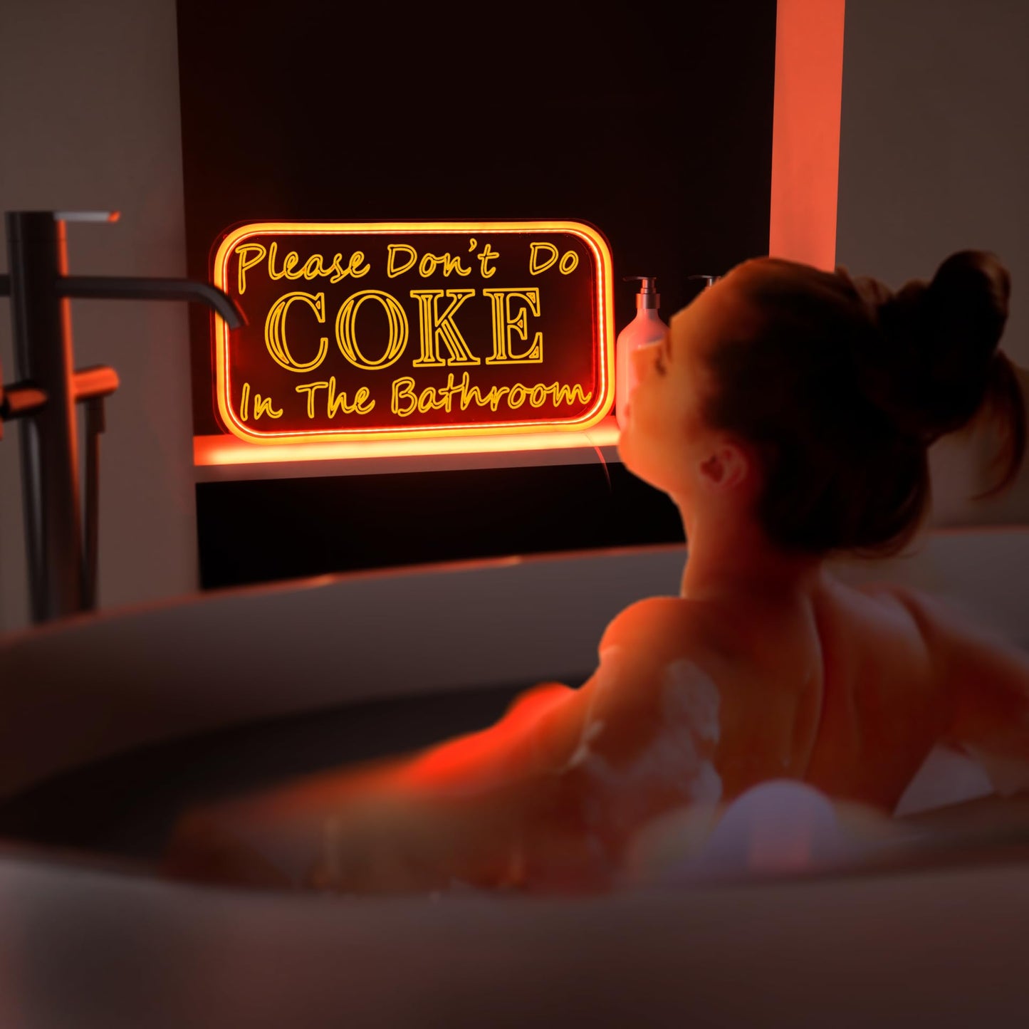 Please Don 't Do Coke in The Bathroom Neon Sign for Wall Decor, Neon Light Sign With Adjustable Brightness, Light Up Sign for Party Decor, Bathroom, Halloween Funny Neon Signs