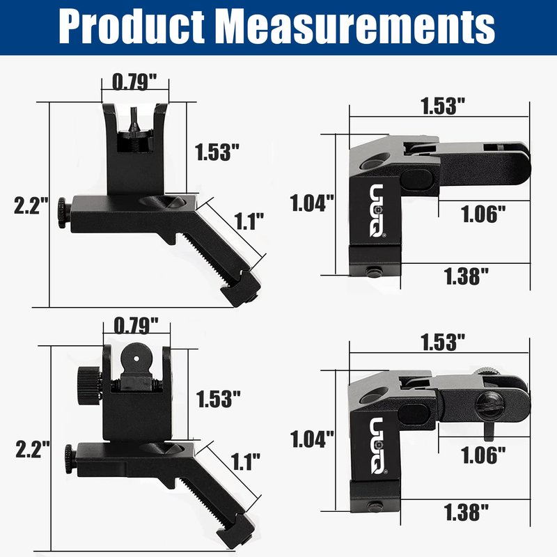 UUQ 45 Degree Offset Fiber Optic Iron Sights,Flip Up Front Rear Sites with Red&Green Dot,BUIS Backup Sight Set, Tool-Free Adjustable Front Sight Rapid Transition,Fits Picatinny and Weaver Rails