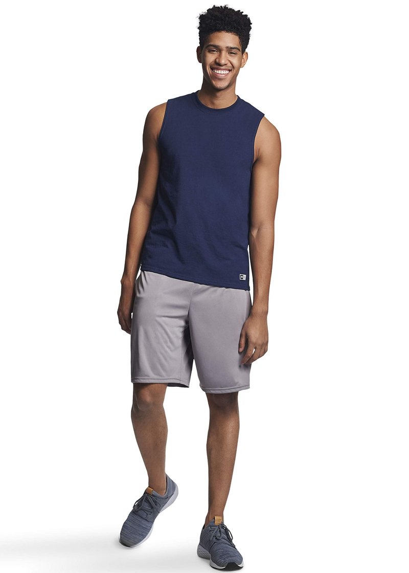 Russell Athletic Mens Cotton Performance Sleeveless Muscle T-Shirt T Shirt, Navy, X-Large US