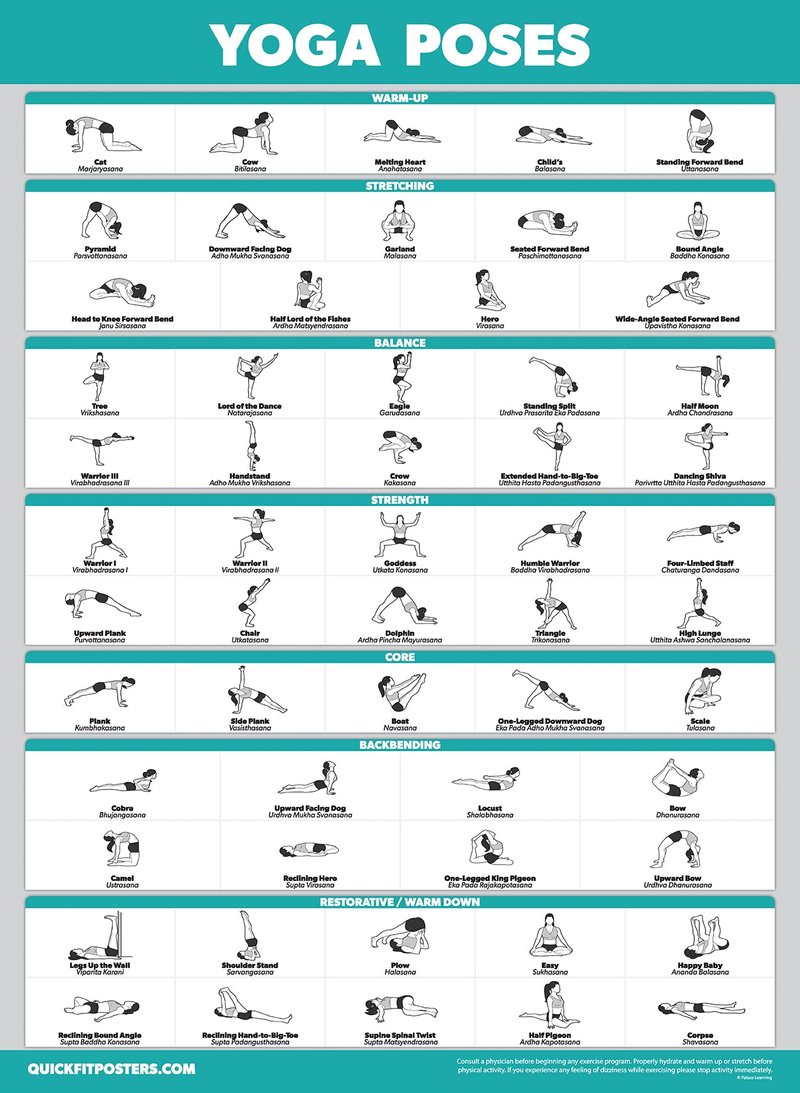 Palace Learning 3 Pack - Pilates Workout Posters Volume 1 & 2 + Yoga Poses - Pilates Mat Work Exercises - Fitness Chart Set (18' x 24", LAMINATED)