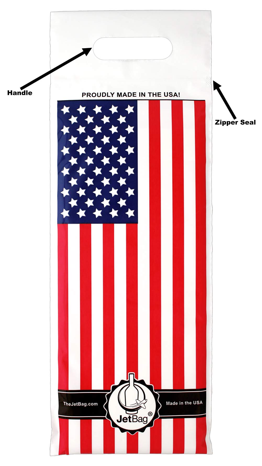 JetBag Travel Wine Bag (Set of 3, US Flag Pattern) - The Original Absorbent, Reusable & Protective Wine Bottle Bag - Made in the USA