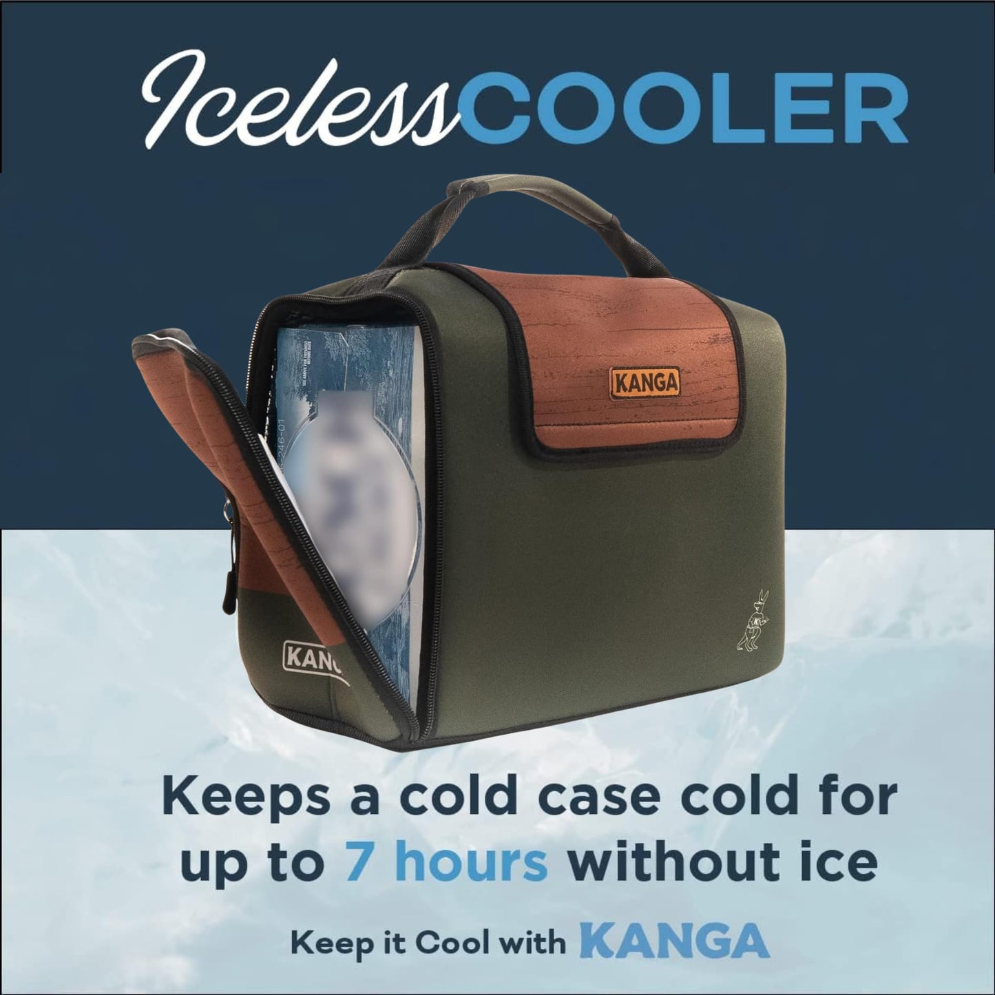 Kanga Insulated Cooler Bag - Soft Cooler Bag - 24 Pack Beer and Seltzer Drink Cooler - Insulated and Durability Tested - Kanga Kase Mate Cooler - Woody