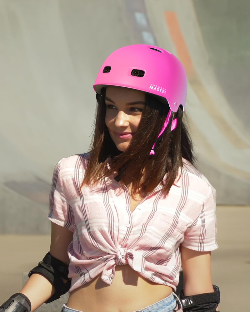 OutdoorMaster Skateboard Cycling Helmet - Two Removable Liners Ventilation Multi-Sport Scooter Roller Skate Inline Skating for Kids, Youth & Adults - S - Sorbet