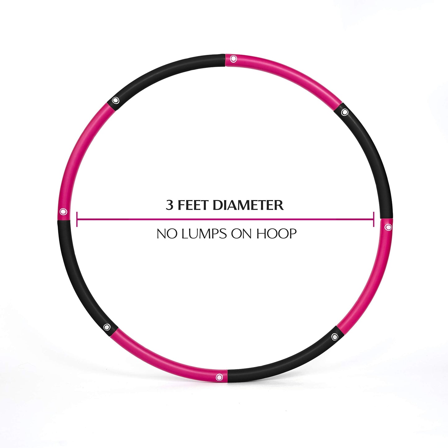 HEALTHYMODELLIFE Exercise Fitness Hoop for Adults - Easy to Spin, Premium Quality and Soft Padding Weighted Hoop - Detachable Hoops for Home & Gym Workouts - 4lbs