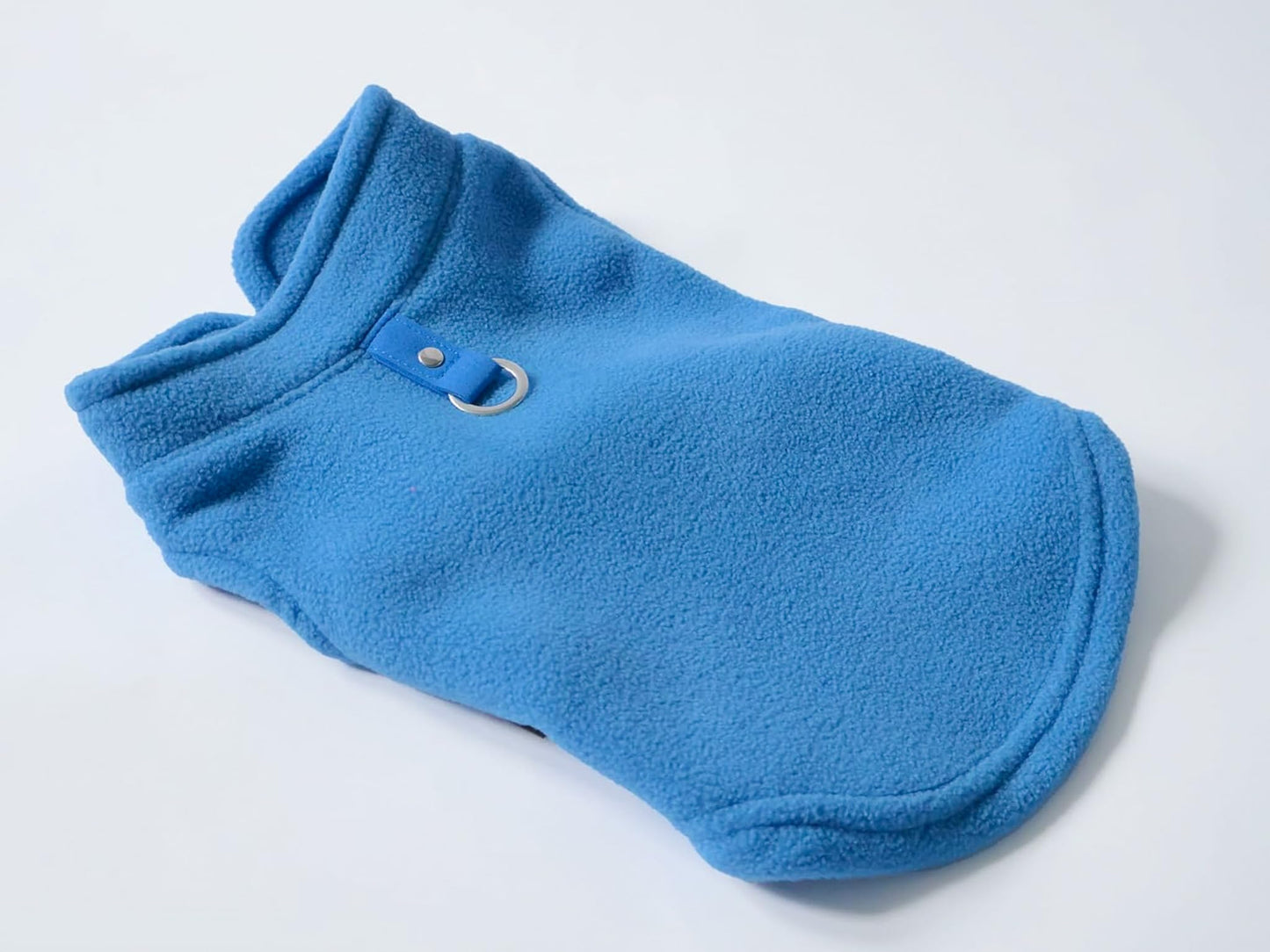 JACKO & CO - Fleece Vest Sweater with Leash Ring - Soft Lightweight Breathable for Puppies Small Medium Dogs, Kitten, Cats, Chihuahua - Warm for Fall/Autumn/Winter (Blue, XL (17-25lbs))