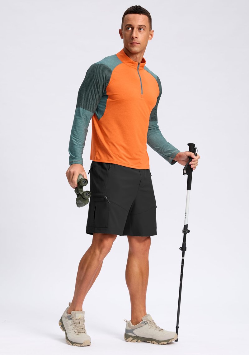 Pudolla Men's Hiking Cargo Shorts Lightweight 7" Travel Casual Shorts for Men Golf Work Outdoor with 5 Zipper Pockets(Black 3X-Large)