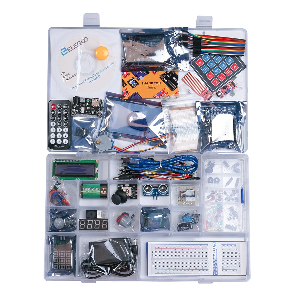 ELEGOO UNO R3 Project Most Complete Starter Kit with Tutorial Compatible with Arduino IDE (200+ Components)