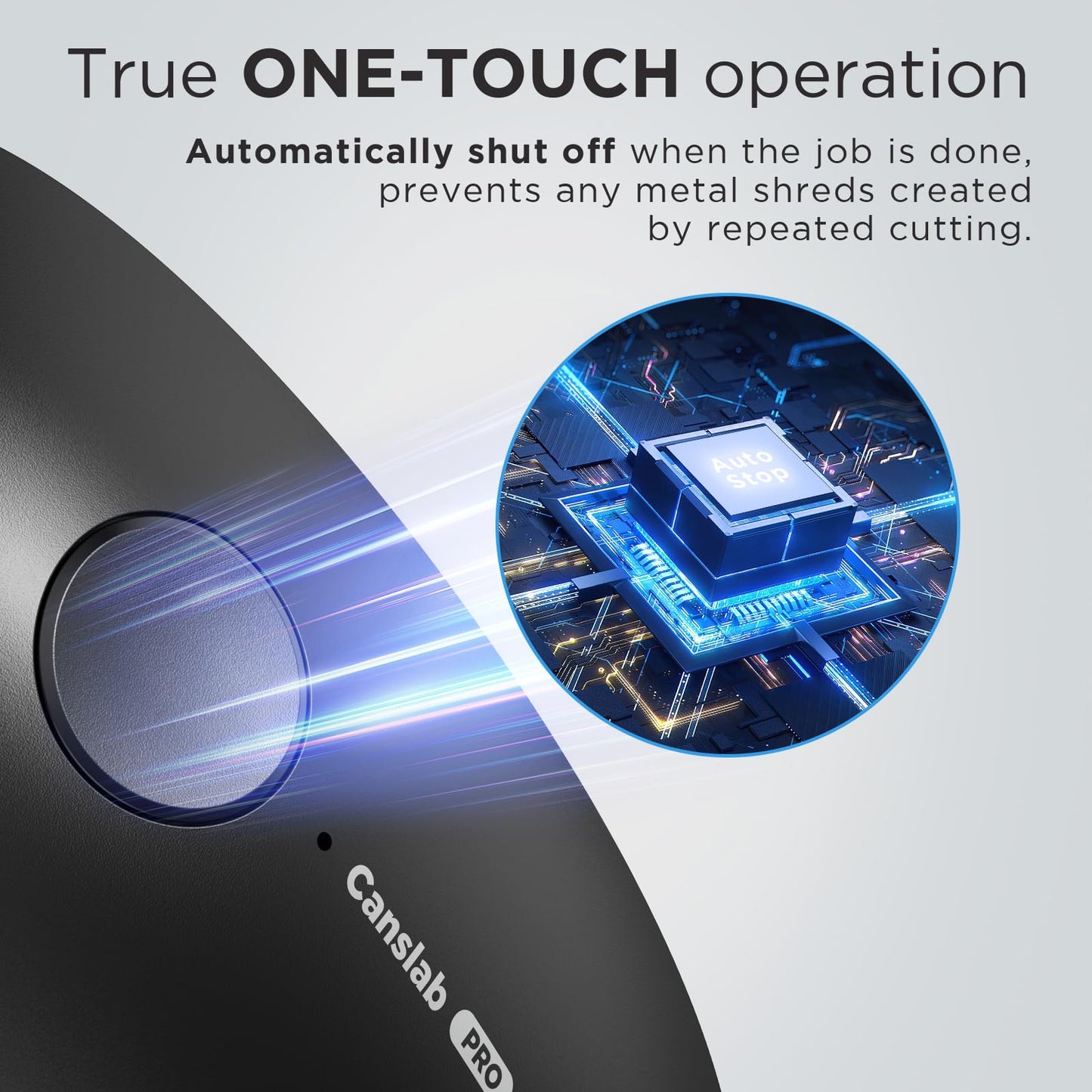 Canslab Ultrablade PRO Auto Stop Can Opener - Rechargeable Electric Can Opener for Kitchen for Seniors with Arthritis - One Touch Side Cut Opener, Smooth Edge, Handfree, Wall Mounted Small Size, Black