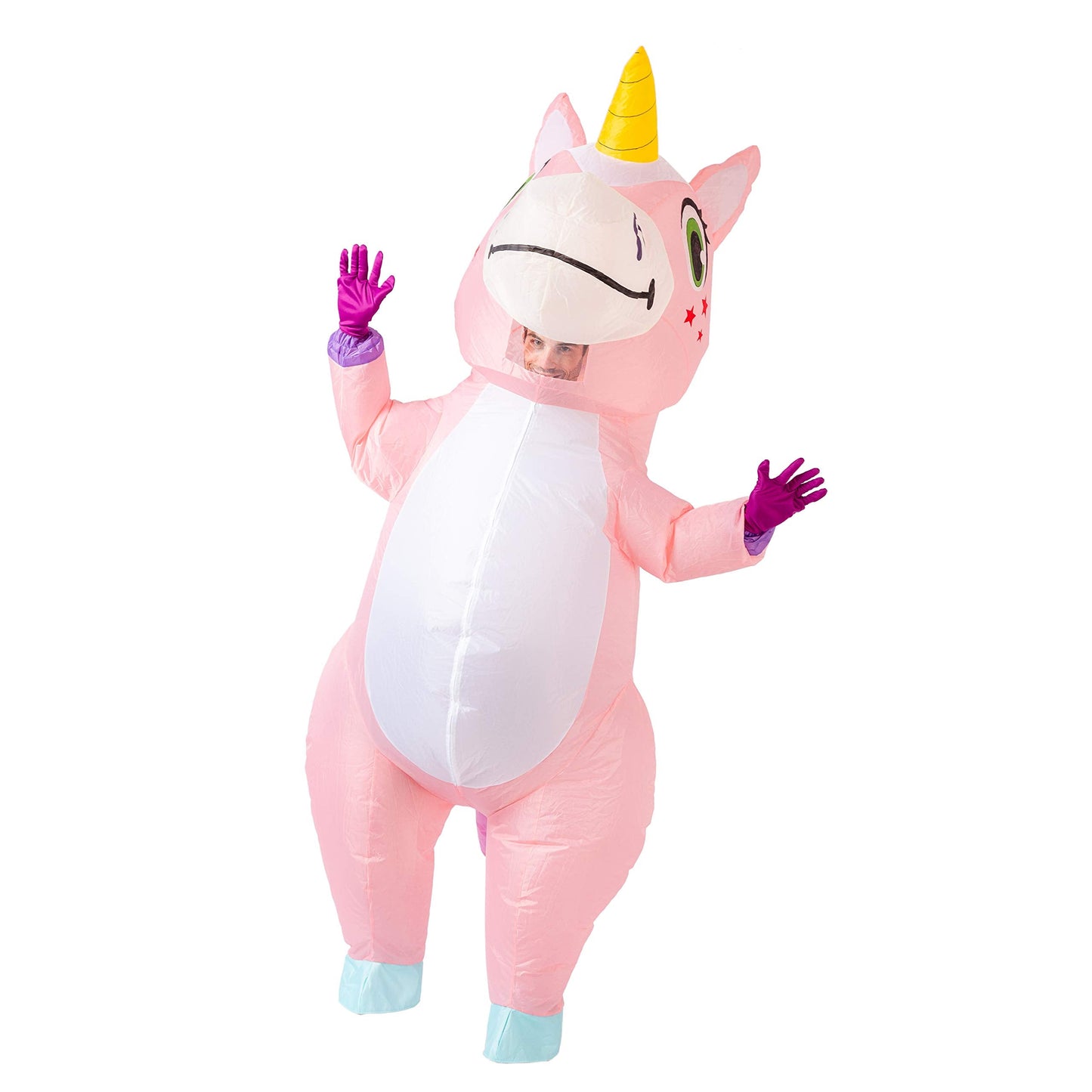 Spooktacular Creations Halloween Inflatable Costume, Full Body Unicorn Blow Up Costume for Adults Dress Up Holiday Themed Cosplay Parties(Pink)