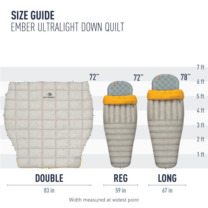 Sea to Summit Ember Ultralight Down Backpacking Quilt, 25-Degree, Regular