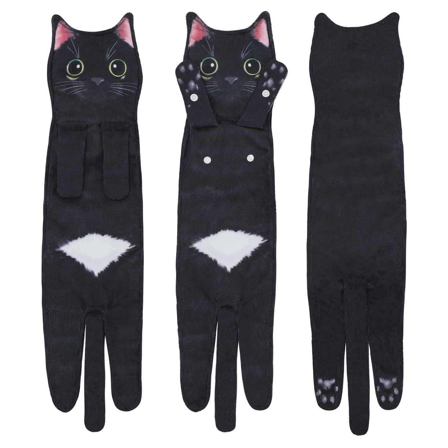 Funny Cat Hand Towels - Cute Decorative Washcloths & Face Towels, Super Absorbent & Soft - Mothers Day, Easter, House Warming & Birthday Gifts for Women Cat Lovers