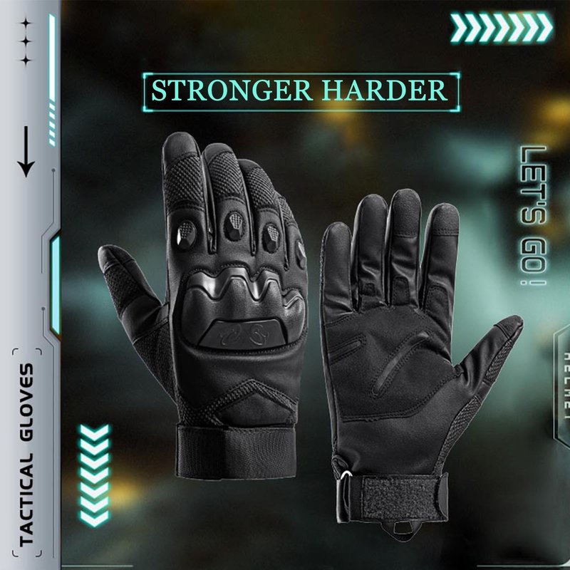 Nswern Tactical Gloves for Men Touchscreen Motorcycle Gloves with Hard Shell Leather Palm Padding for Outdoor Sports Motorcycle Cycling Tactical Airsoft Paintball Hunting Hiking Camping Climbing