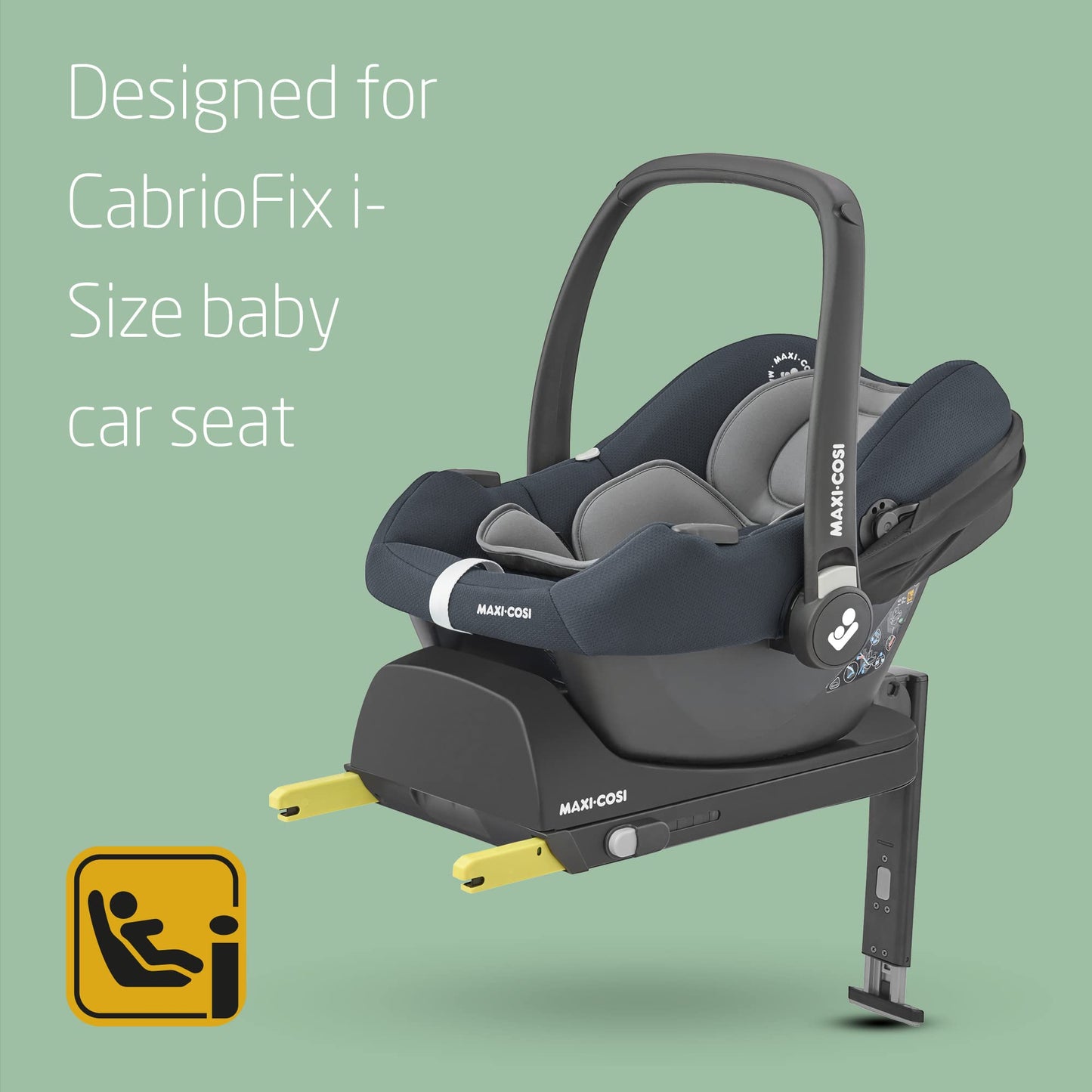 Maxi-Cosi CabrioFix i-Size Car Seat Base, 40-75 cm, 0-12 kg, ISOFIX Car Seat Base, Installation Feedback, Click & Go, Compatible with the Maxi-Cosi CabrioFix i-Size Baby Car Seat