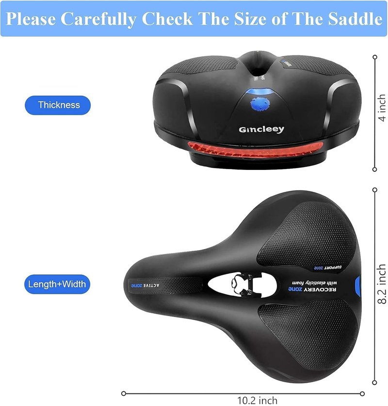 Comfort Bike Seat - Memory Foam Padded Saddle Cushion for Men & Women | Universal Fit for Indoor/Outdoor Use