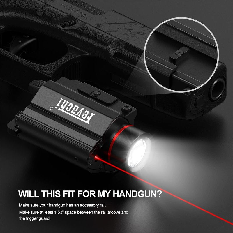 Feyachi LF-69 Red Laser Flashlight 1000 Lumen LED Weapon Light Combo with Picatinny Rail Mount for Pistol Rifle Rechargeable