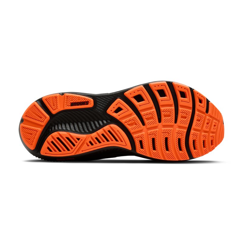 Brooks Men’s Ghost 17 Neutral Running Shoe - Black/Orange - 9 Medium