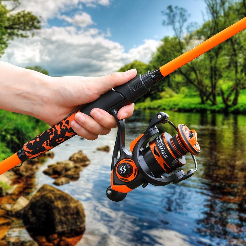 Sougayilang Spinning Combo - 5.2:1 Gear Ratio Fishing Rod with 15.6LB Drag | IM7 Graphite, Stainless Steel Guides for Bass, Trout, Redfish