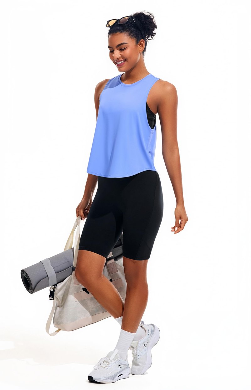 JOYSPELS Workout Tank Tops for Women,UPF 50+ Quick Dry Ice Silk Athletic Running Shirts, Loose Fit Sleeveless Gym Tops