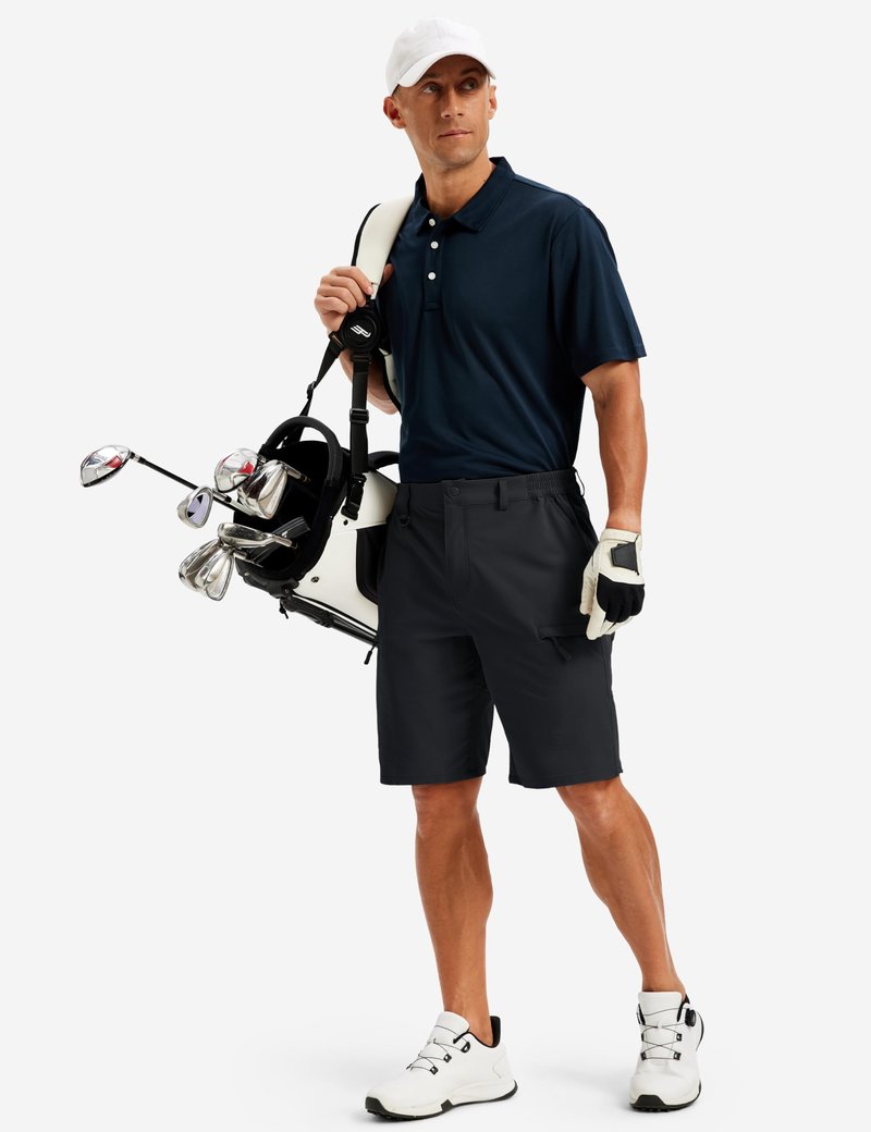TACVASEN Men's Hiking Cargo Shorts Black Shorts with 5 Pockets D-Ring Quick Dry Lightweight Fishing Golf Casual Walking