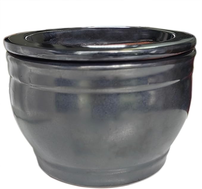 African Violet Pots Self Watering Round Ceramic Violet Pot (Gray, 6 inch)