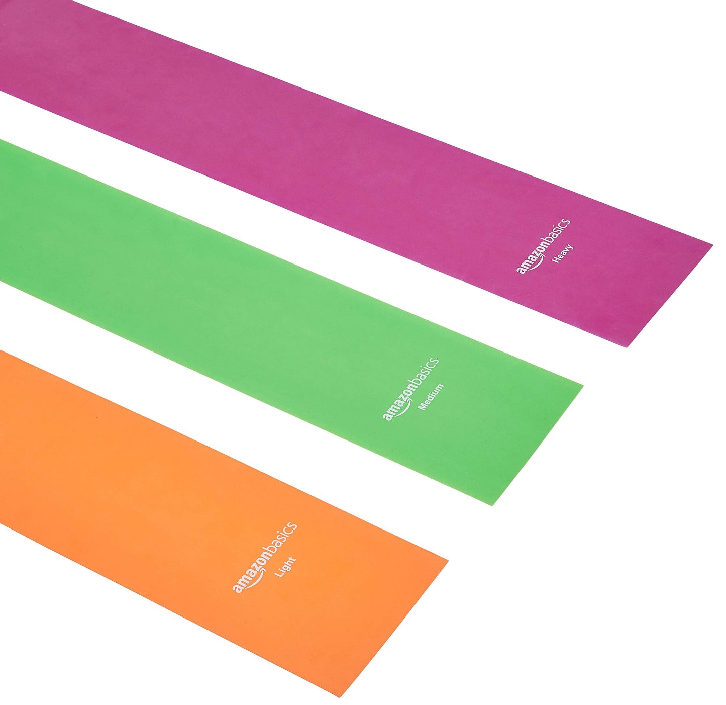 Amazon Basics Resistance Bands, Set of 3, Orange/Green/Pink