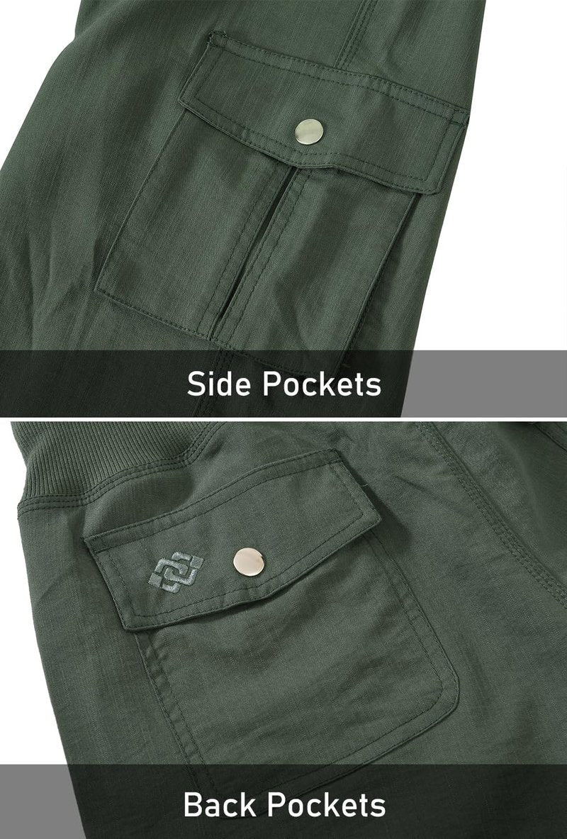 Womens Hiking Cargo Shorts Dry Fit Stretch Athletic Shorts with Pockets Army Green X-Large