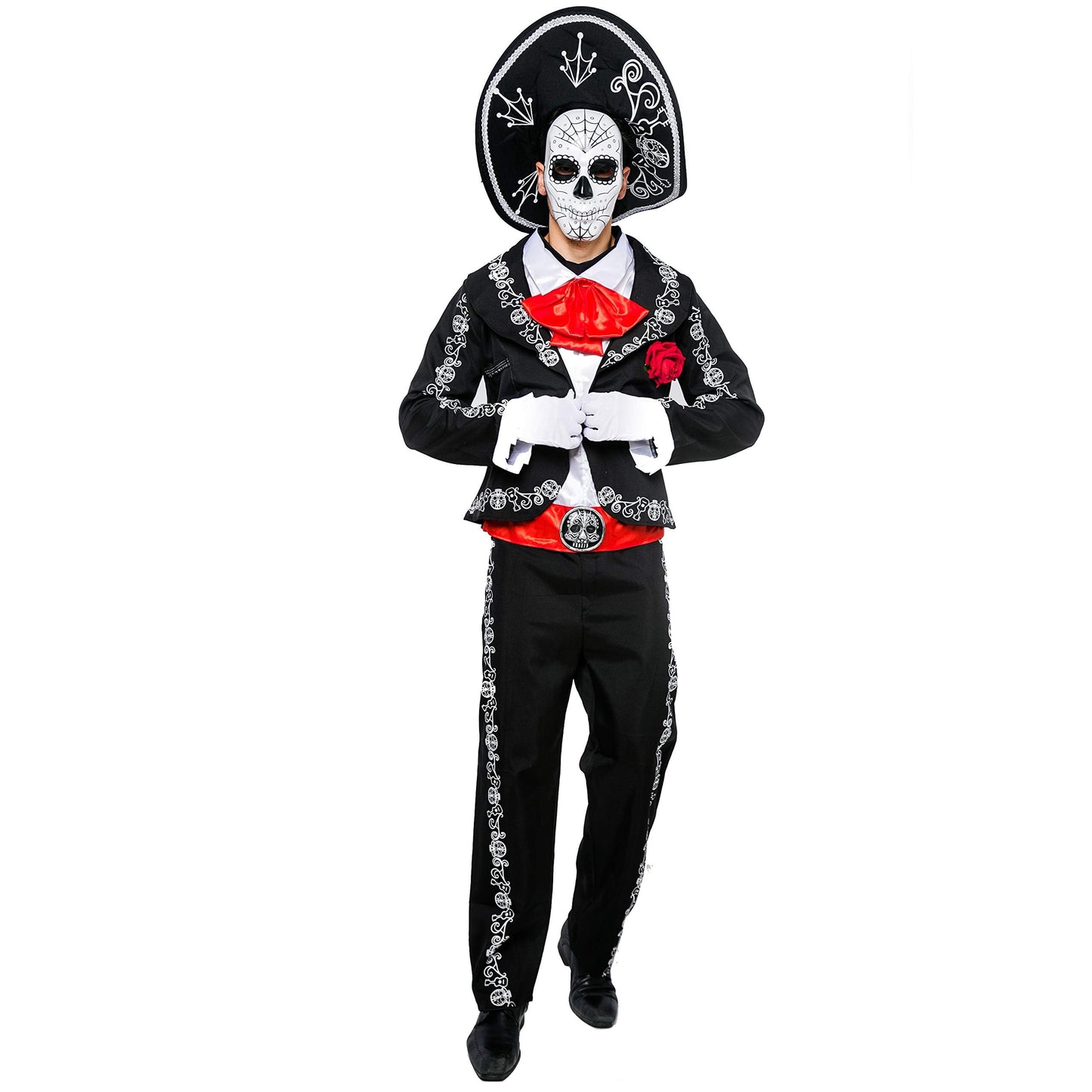 Spooktacular Creations Halloween Mens Day of The Dead Costume, Mariachis Skeleton Costume for Halloween Parties, Cosplay Party (XX-Large)