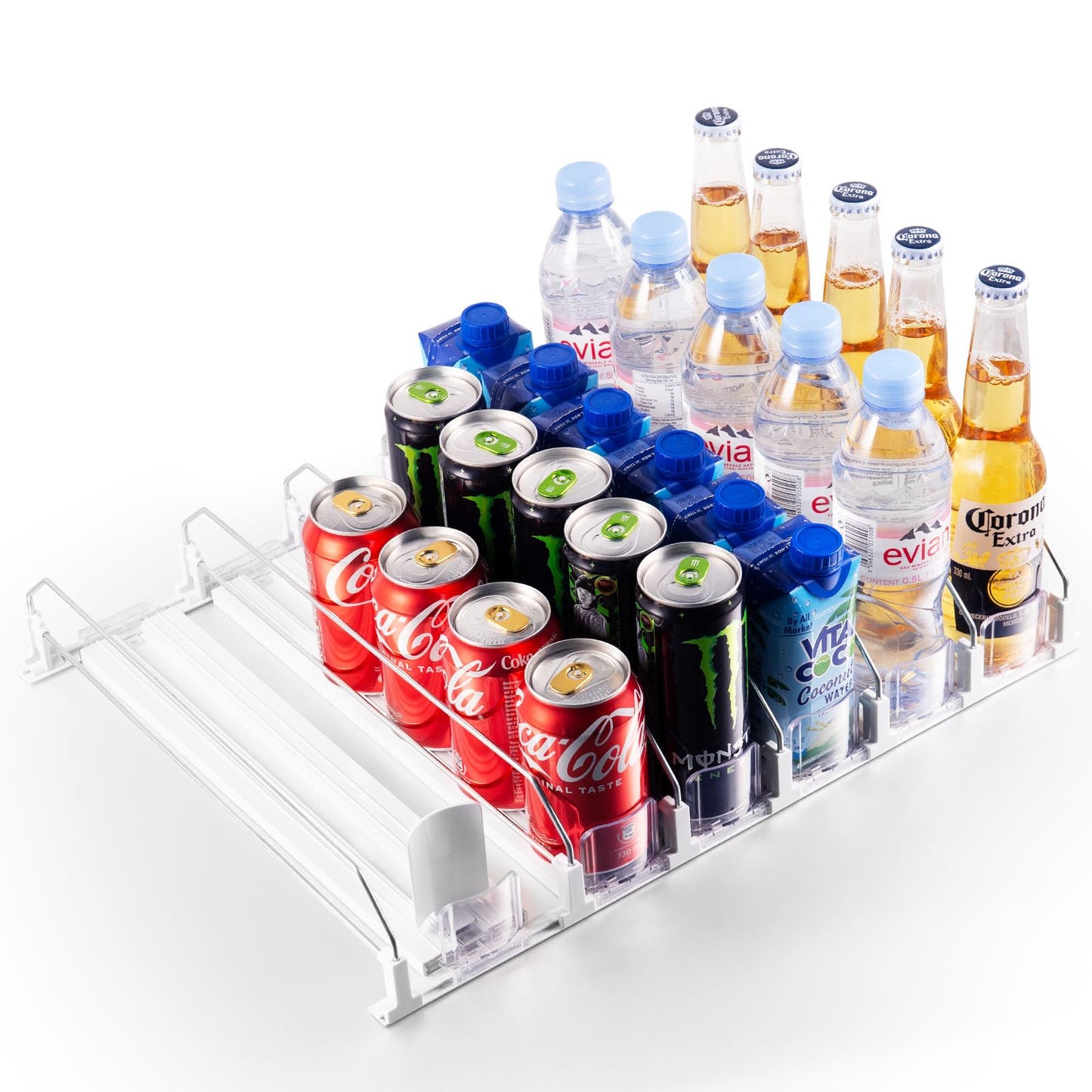 Drink Organizer for Fridge, Soda Can Dispenser for Refrigerator, Automatic Drink Dispenser for Fridge Holds up to 25 Cans, 5 Row