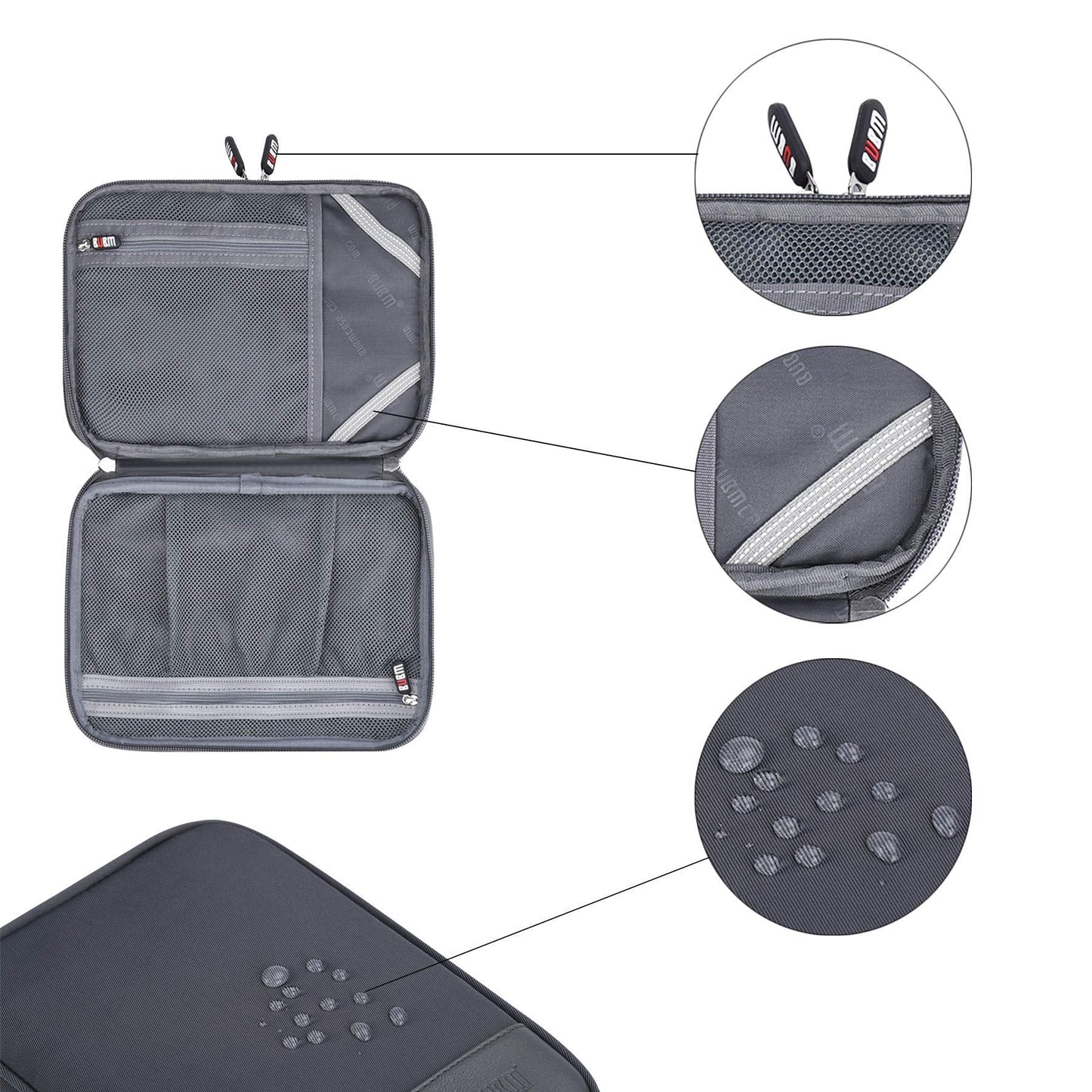 Electronic Cable Organizer Bag - Portable Travel Double Layers Electronic Digital Accessories Storage Pouch Bags for SD Card Case, USB Flash Drive,Charging Cords, USB Charger, Mini Tablet