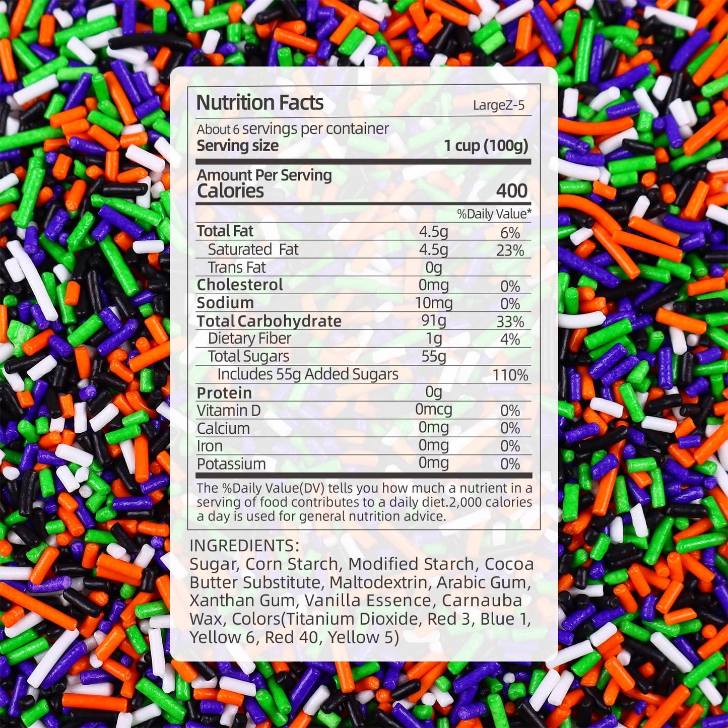 Halloween Sprinkles, Halloween Jimmies Sprinkles for Cake Decorating, 1.32LB Bulk Edible Sprinkles for Cupcake Toppers Baking Cookie Ice Cream Dount Chocolate