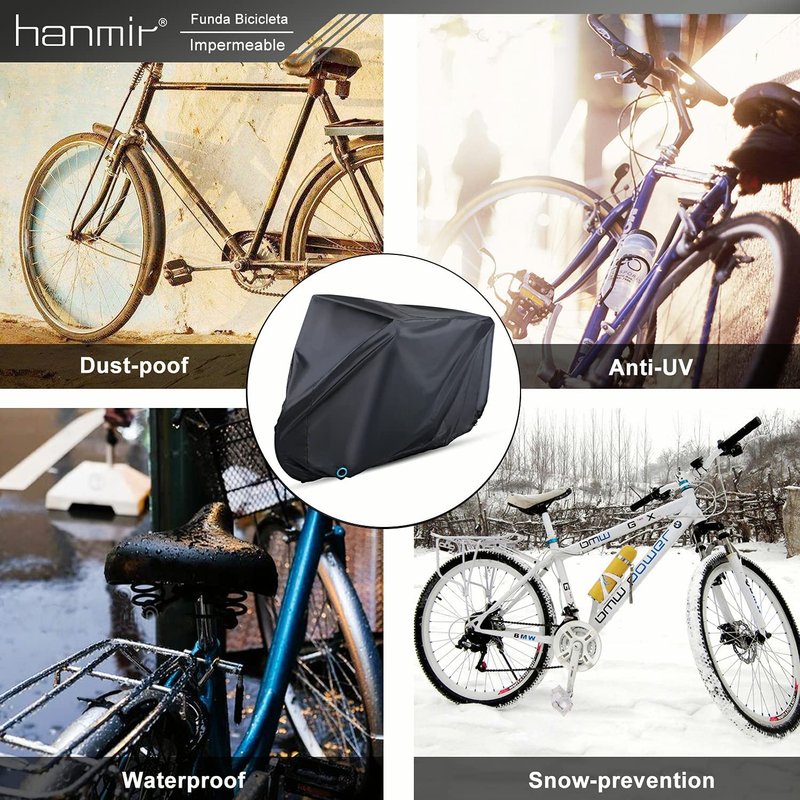 Bike Cover, Waterproof Outdoor Bicycle Cover with Lock Hole for Mountain Road Bikes
