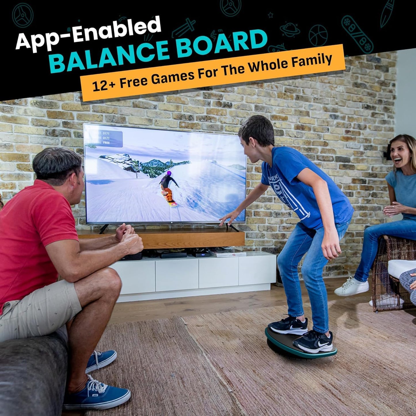 GoBalance Play & Sport - Premium Interactive Wooden Balance Board with Smart Bluetooth Sensor & Free App. 12 Fun Games, Core Sports Training, and Full-Body Workouts. Perfect for the Entire Family.