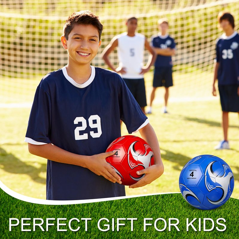 Libima 13 Pcs Soccer Ball Bulk 10 Pcs Official Size 4, 5 Soccer Ball with 2 Pump and Carry Bag Outdoor Indoor Training Practice Football Sports Party Back to School(Size5,Classic Style,Red, Blue)