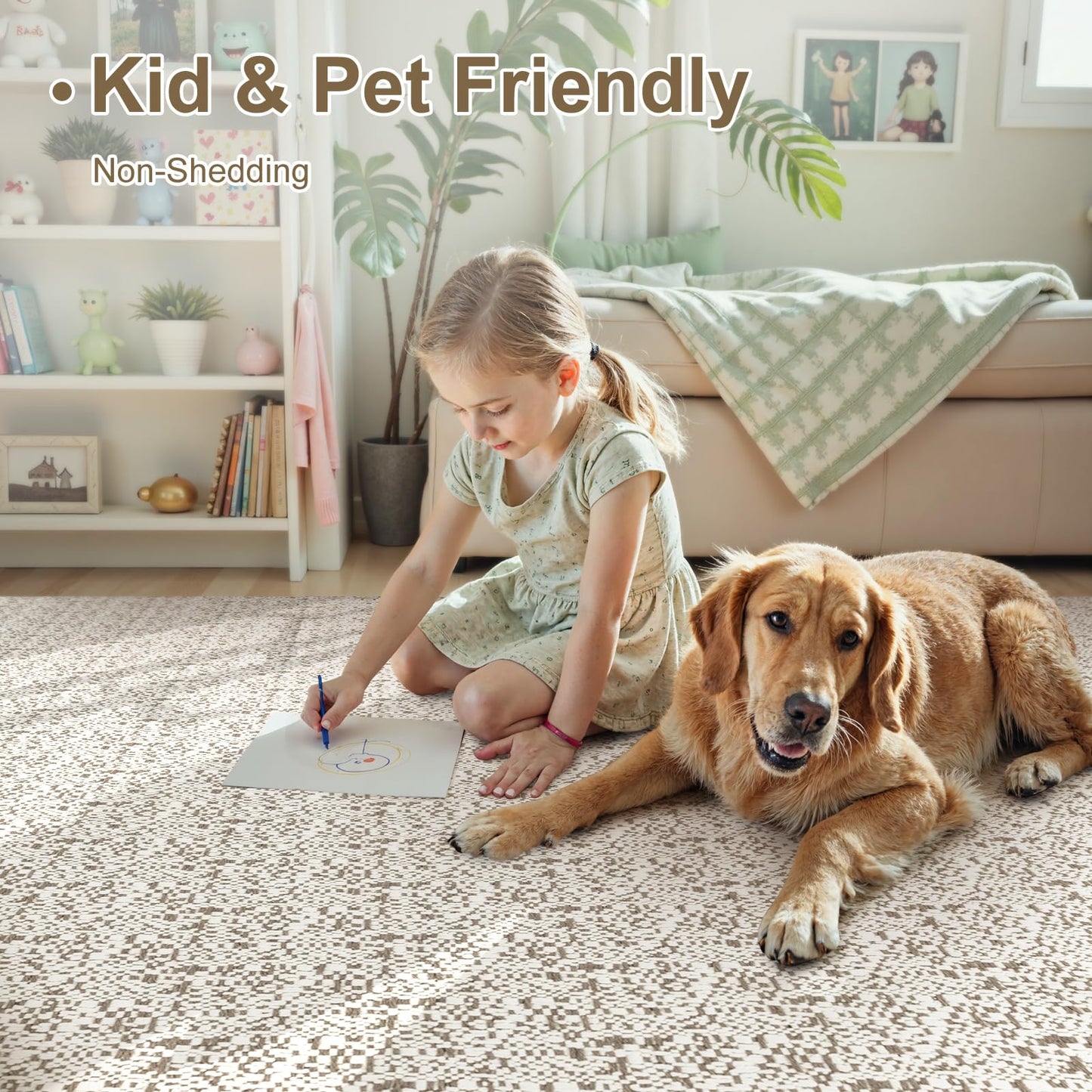Collive Washable 2x3 Small Bathroom Rugs, Cotton Woven Rug for Entryway Tan Non Slip Indoor Doormat, Farmhouse Kitchen Carpets Boho Throw Rugs for Bedroom Entrance Front Door