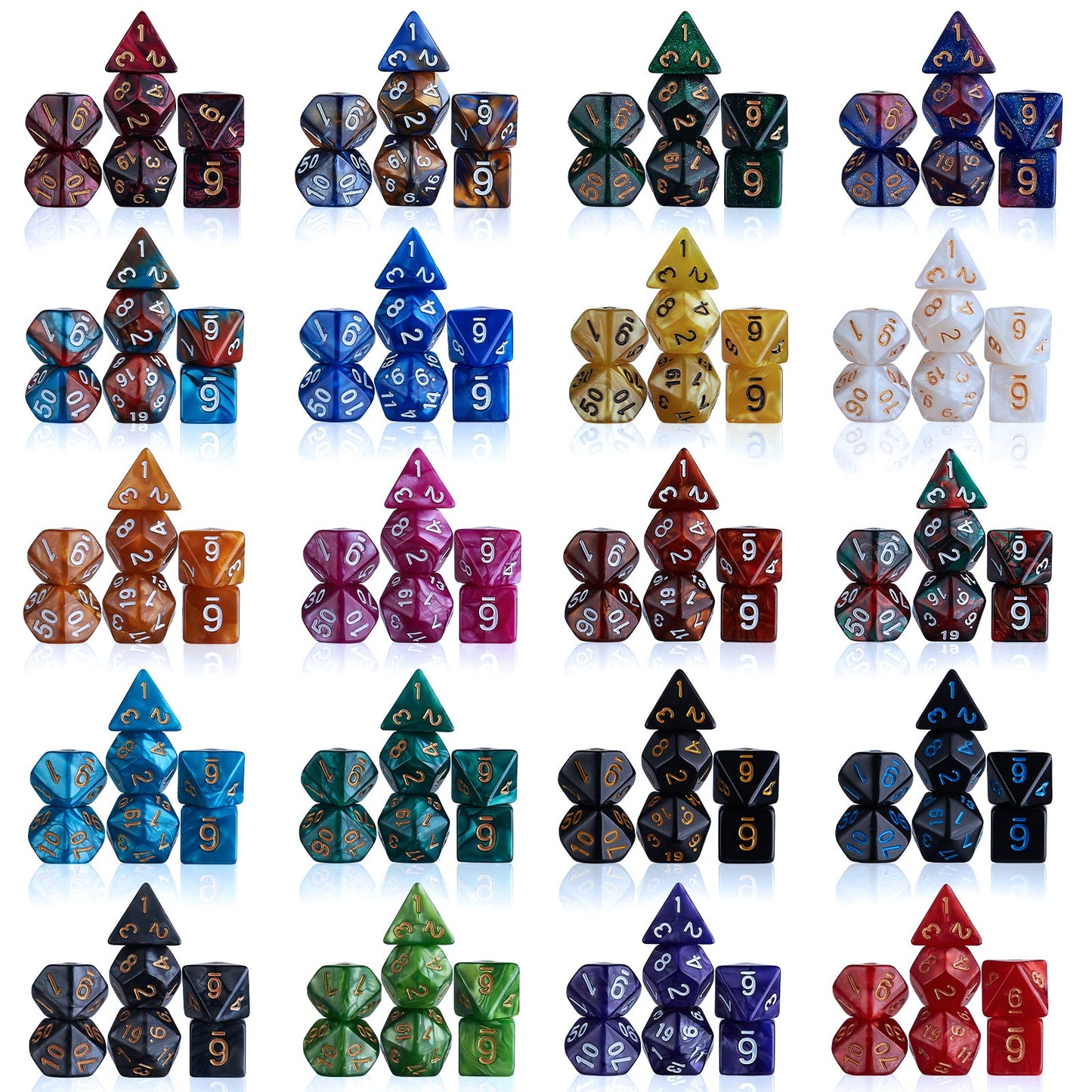 CiaraQ DND Dice Sets - 26 X 7 Polyhedral Dice (182pcs) with a Large Drawstring Bag Great for Dungeons and Dragons, Role Playing Table Game.