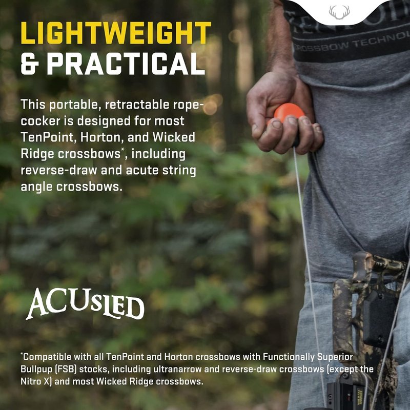 TenPoint ACUsled Crossbow Cocking Device | Portable & Retractable - Reduces Draw Weight by 50%