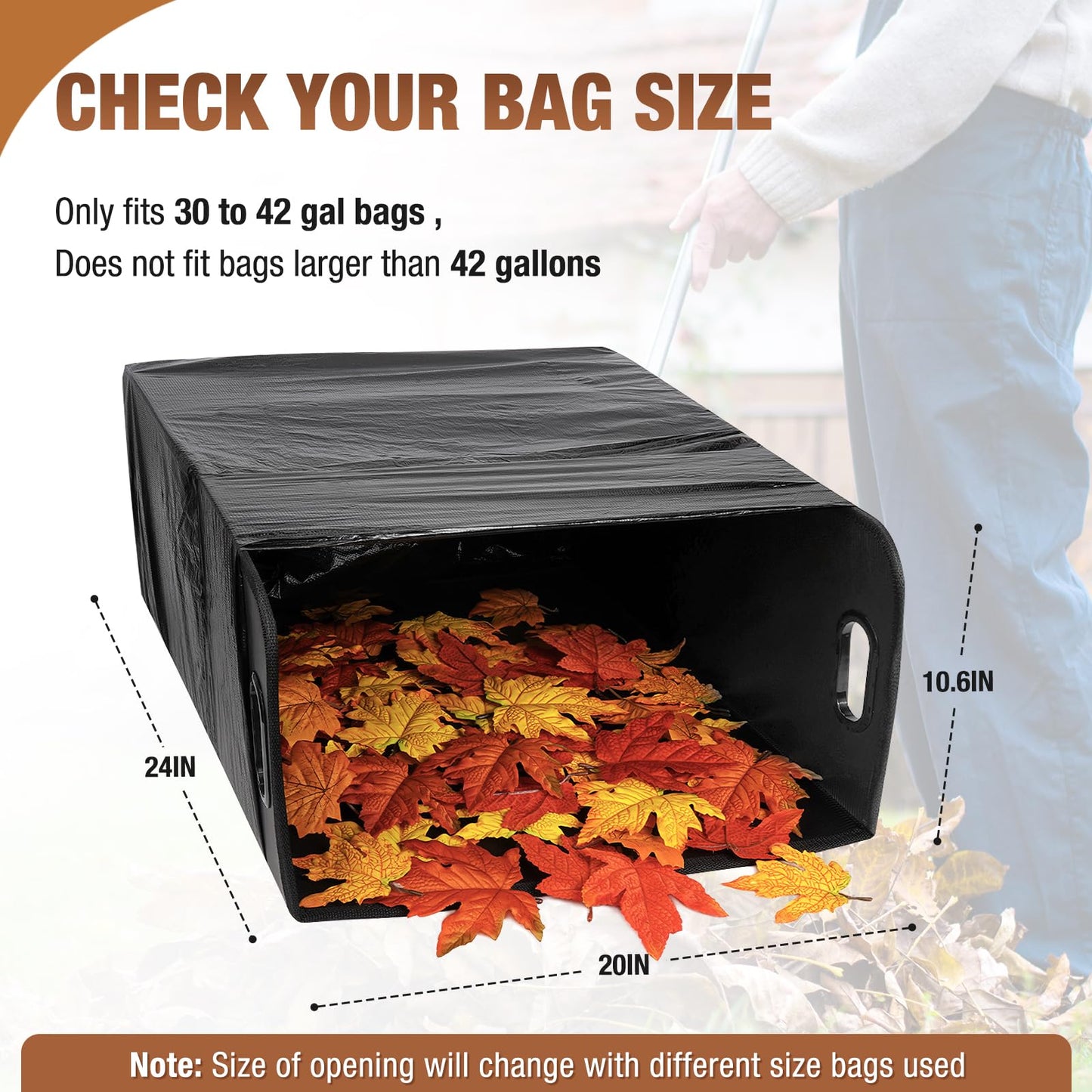 2 PCS Lawn Trash Bag Holder, Leaf Collector Holder Holds 30-42 Gallon Bags, Reuseable Garbage Frame for Camping, Yard Weeding, Lawn Party