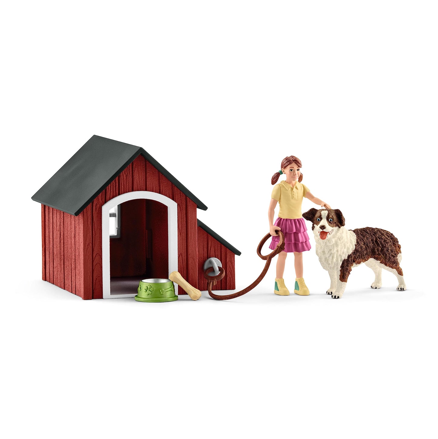 SCHLEICH 42376 dog house, from 3 years, FARM WORLD - play set, 5 pieces, exclusively at Amazon