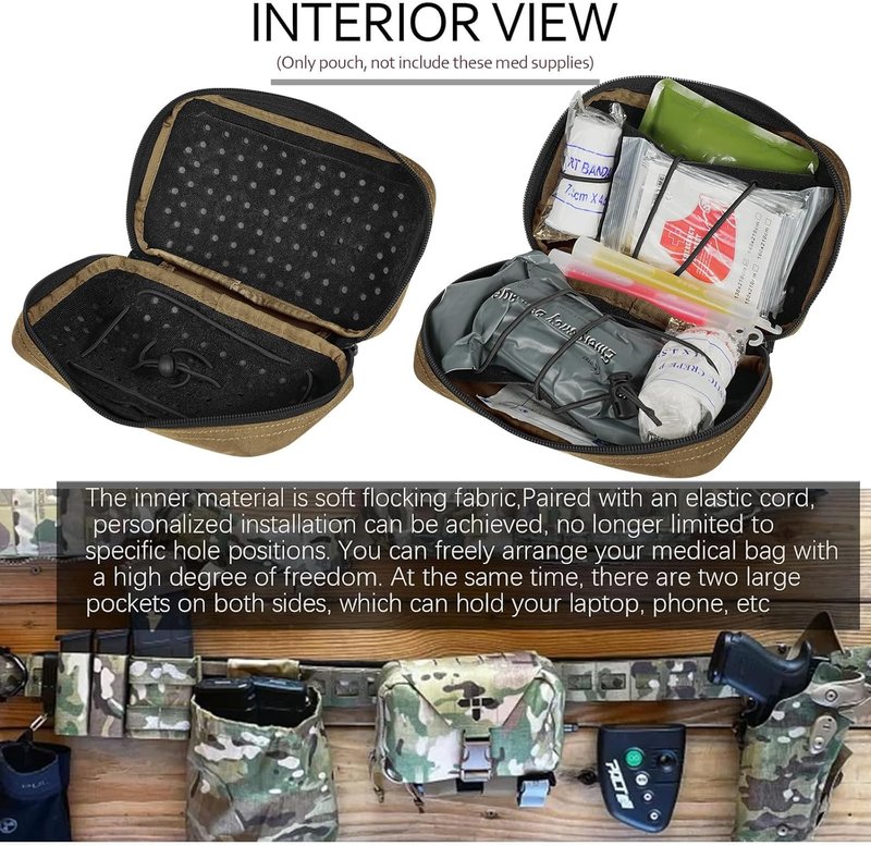Lonloke Ifak Pouch-Rapid Deployment Tactical MOLLE Trauma Kit Pouches, Quick Release Tear-Off Medical First Aid Kit Organiser with Red Immediate Identify for Emergency Surviva. (CB+Glow Sticks)