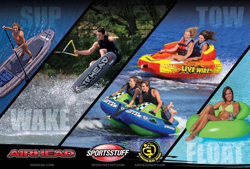 Airhead Viper Towable 1-3 Rider Tube for Boating and Water Sports, Heavy Duty Full Nylon Cover