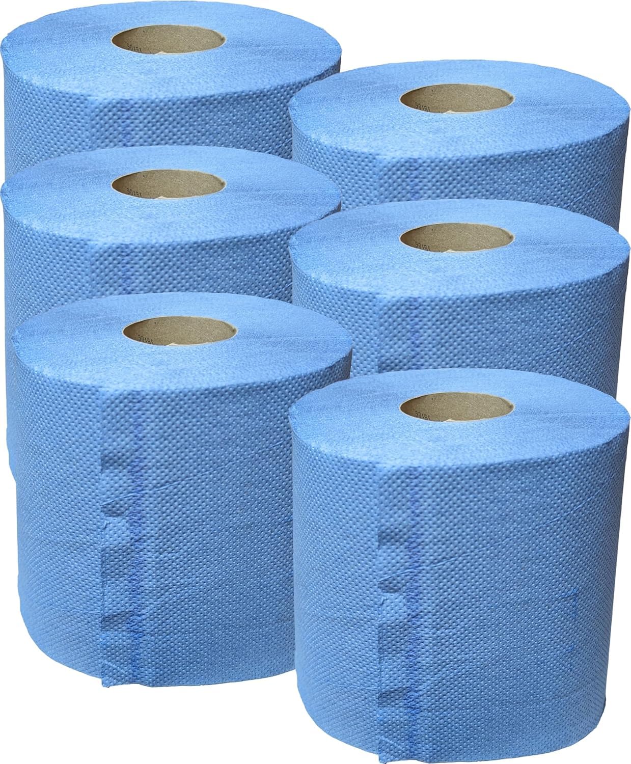 Blue Rolls 2ply Embossed Centre Feed Hygiene, Commercial/Kitchen Use Paper Hand Towel (Pack of 6) - mynutri