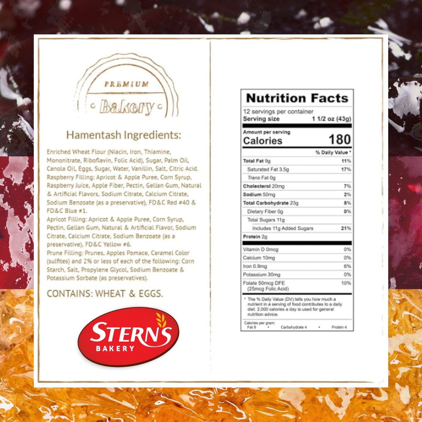 Fruit Danish Pastries | Christmas Holiday Corporate Food Gifts in Gift box |12 Individually Wrapped ASSORTED Fruit Filled Cinnamon Buns | Halloween, Thanksgiving-Stern’s Bakery